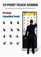 Perangkat lunak papan nama digital LCD dudukan lantai layar kios digital interaktif standdee