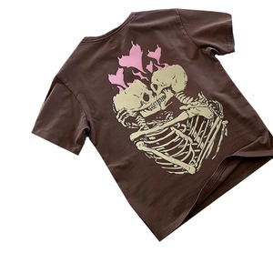 เสื้อยืดผู้ชายโอเวอร์ไซส์ผ้าคอตตอน100% สำหรับฤดูร้อนฤดูใบไม้ร่วงเสื้อยืดพิมพ์ลายพัฟโลโก้3D โฟมสั่งได้น้ำหนักมากเสื้อยืดฮิปฮอปว่างเปล่า - Product Image 4