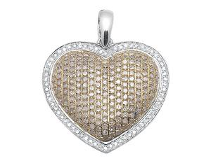 Elegante colgante de corazón helado con diamantes de moissanita blanca, regalo de joyería de Hip Hop de plata - Product Image 1