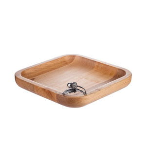 Bandeja DE SERVICIO DE MADERA ovalada elegante al por mayor con asas de rama de oro madera de teca hecha a mano para la decoración del hogar y la cocina - Product Image 2