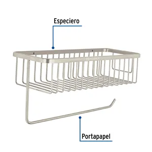 Foset Riviera Design moderno satinato porta rotolo da cucina e portaspezie Set di 2 per uso bagno