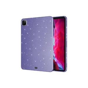 Étui de protection pour tablette Netzy Luxury Glitter Shiny TPU PU Business pour iPad Pro 11 2020 (2e génération) Housse arrière en coton violet foncé - Product Image 1