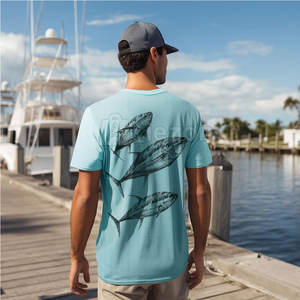 Camiseta de pesca transpirable de secado rápido para uso en exteriores Camiseta de pesca con logotipo personalizado para hombres Ropa de verano - Product Image 4
