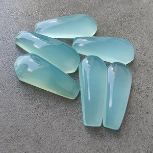 หินอัญมณีทรงโลงหินควอเทอราโลนีธรรมชาติทรงหลังเรียบมีสีเขียวทุกขนาด - Product Image 5