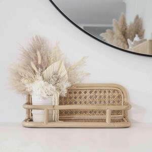 Competitive Price Customized logo High Quality Natural Rattan Rack <b>Shelves</b> Handcrafted 2 Tier Plant <b>Shelf</b> - Product Image 4