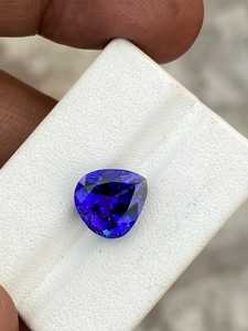 หินตัดรูปหัวใจแทนซาไนต์สีฟ้าเข้มจากธรรมชาติที่มีคุณภาพดีเยี่ยม5.05แว่นตาทำความสะอาดกะรัต - Product Image 2