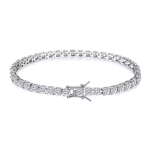 NOVAMART Fine 4 mm Femme Bling 925 Sterling <b>Silver</b> Tennis Moissanite <b>Bracelet</b> Elegant Women's <b>Bangle</b> Wholesale Export - Product Image 1