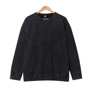 Sweat-shirt personnalisé de luxe délavé à l'acide de qualité supérieure col rond surdimensionné brodé personnalisé motif vintage imprimé pour unisexe - Product Image 3