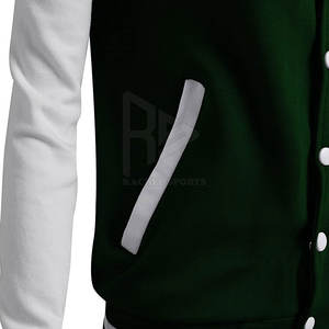 Chaqueta de Letterman sostenible para mujer de talla grande, tejido estampado relleno de algodón de longitud larga, tejido teñido procesado al por mayor - Product Image 5