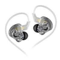 Écouteurs filaires KZ Dawn, design transparent, basses HiFi, moniteurs intra-auriculaires IEM avec micro pour jeux, studio, musique, sport