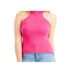Top Crop in Maglia a Costine con Collo Alto For Guess Shea Basic Casual Traspirante Rosa 3D Taglia M con Logo Personalizzato - Product Image 3