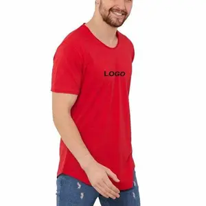 Alta Qualidade Personalizar Designs & logo Duas Tons 100% Algodão Casual Homens de Manga Curta Top Plain Tee Shirts T-shirt dos homens