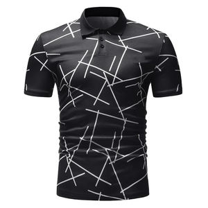 2024Men's Best Selling Polo de manga corta Impresión personalizada 100% Poliéster Cuello en V Estilo Hip Hop Camisa de sublimación al por mayor - Product Image 1