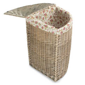 Panier à linge en coton doublé de rose de jardin antique élégant pour une utilisation en coin de lavage - Product Image 4