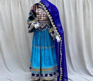 Ropa tradicional hecha a mano vestido afgano de alta calidad mejor Material afgano Vintage vestidos de mujer 0589 - Product Image 5