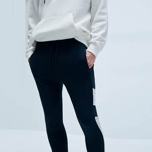 Logotipo personalizado de invierno de gran tamaño Crop Boxy Fit Side Stripe Distress Bordado Zip Hoodies Conjunto de pantalones de chándal SweatSuit Hombres Baggy 100% - Product Image 5