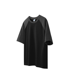 Heavy Weight 265G Cotton Raglan Oversized T Shirt Men Street Style Blank Custom Printing Regular Fit O-Neck Knitted Fabric - Product Image 5