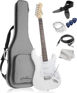 Guitarra Eléctrica Perfect Ashthorpee de 39 Pulgadas (Blanco-Blanco), Kit de Guitarra de Tamaño Completo para Principiantes - Product Image 3