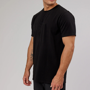 Camiseta de mezcla de poliéster Tri 50% con cuello redondo para hombre, camiseta de mezcla de algodón Tri 25% sólida de manga corta con estampado personalizado para hombre - Product Image 3