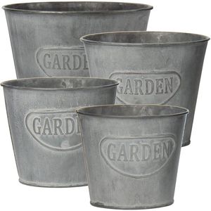 Lot de 5 seaux en métal galvanisé avec poignées pour jardinières de rangement de jardin organisateur décoratif rustique - Product Image 3