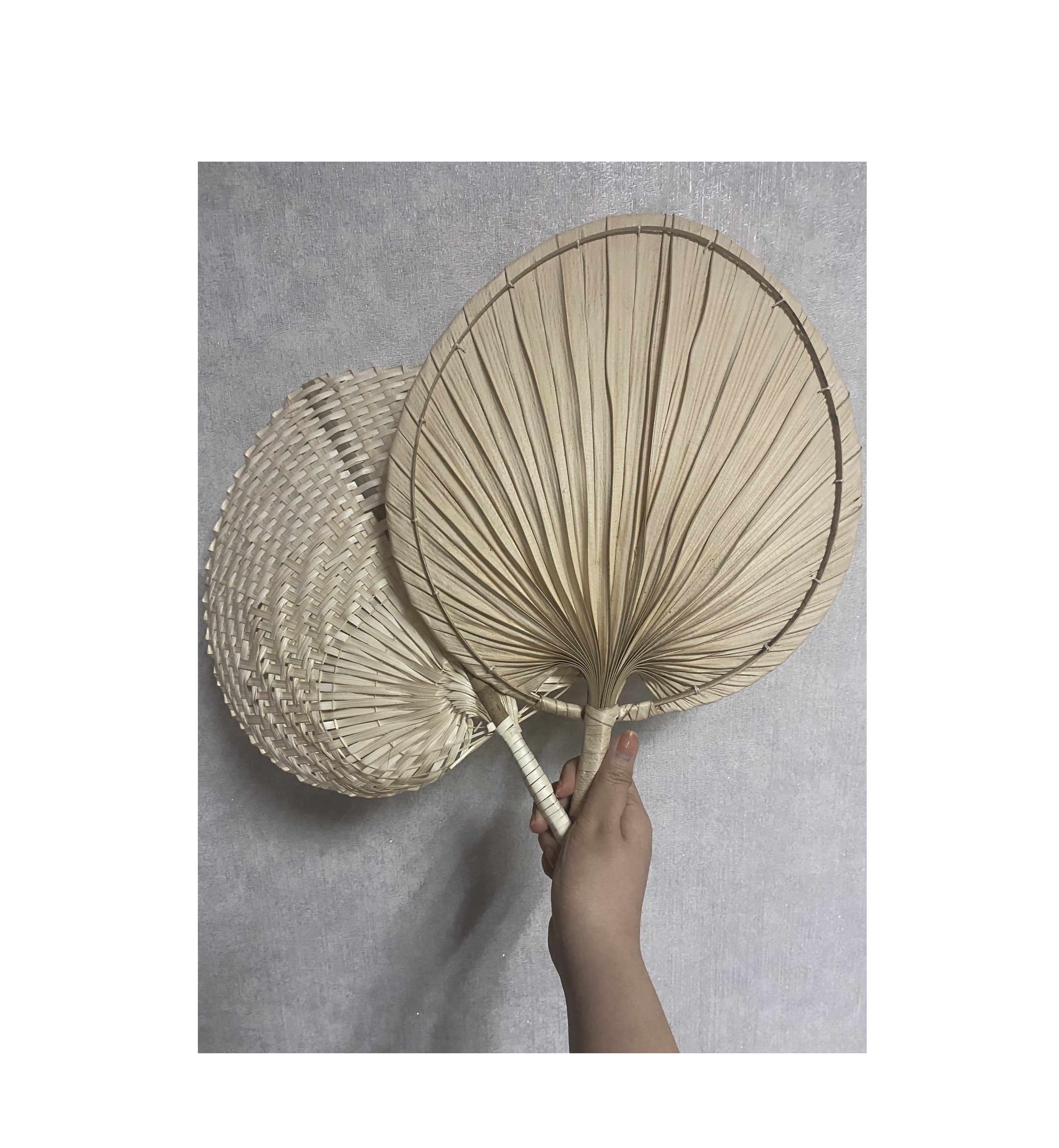 Abanico Pared Abanicos De Mano De Rafia De Bambu00fa Natural