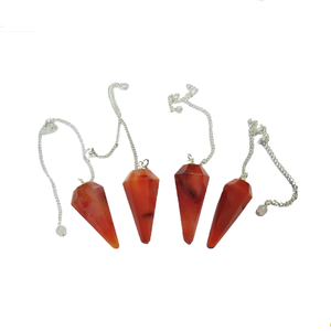 หินอัญมณีทรงกรวยหินโมราแดงสำหรับรักษาลูกตุ้มเรกิ - Product Image 3