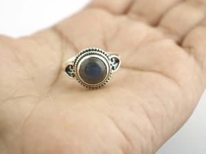 Labradorite Bezel 925 Sterling <b>Silver</b> Chunky Stackable Ring Jewelry For Women <b>Solid</b> <b>Silver</b> - Product Image 4