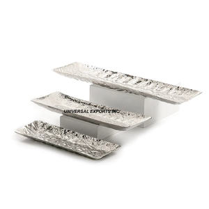 Ensemble de deux plateaux à chocolat en métal de designer faits à la main Plateau à chocolat de luxe en forme de rectangle Plateau à chocolat fantaisie - Product Image 6