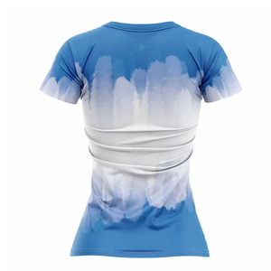 Camiseta de sublimación transpirable de secado rápido para mujer, camisetas de sublimación de tamaño de EE. UU. para mujer, Camiseta con estampado personalizado de gran tamaño para mujer - Product Image 2