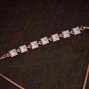 Zircon Charm <b>Bracelet</b> 167092 Emerald Cut with Copper & Stainless Steel Trendy Religious Style for Parties - Product Image 6