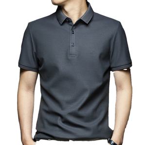 Suministro de fábrica de alta calidad de verano transpirable poliéster Color sólido hombres camiseta personalizada de talla grande hombres camiseta algodón poli - Product Image 1