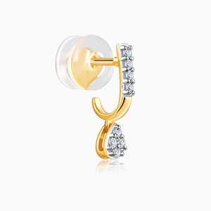 Anillo de diamantes cultivados en laboratorio Heer by GIVA y elegante conjunto de pendientes de diamantes con detalles en oro. - Product Image 2