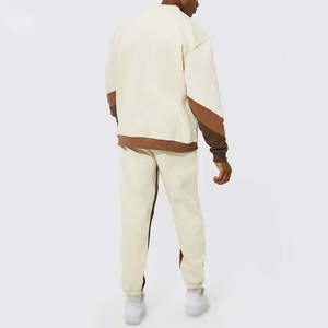 Survêtement pour homme en coton 100% imprimé sur mesure, à capuche, avec blocs de couleur, pour la course à pied, l'entraînement sportif, pantalon de jogging, streetwear - Product Image 3