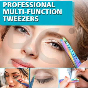 Pinzas para Cejas Inclinadas Multicolores Personalizadas de Último Estilo, Duraderas, para Hombres y Mujeres, Instrumentos de Belleza de Acero Inoxidable - Product Image 6