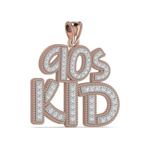 Colgante Personalizado de Plata con Moissanita VVS de Corte Brillante, Letras Chapadas en Oro, Cadena con Incrustaciones, Estilo HipHop Unisex, Pasa Prueba de Diamantes - Product Image 3