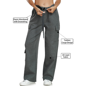 Venta al por mayor de tallas grandes de alta calidad transpirable mujeres señoras pantalones casuales ropa de mujer Pantalones de mujer con bolsillo logotipo personalizado - Product Image 4