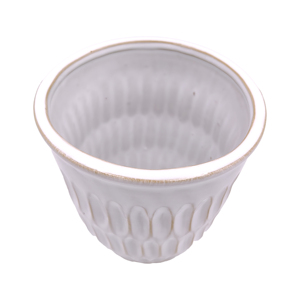 Modern White Ceramic <b>Ribbed</b> Texture Planter Functional Floor <b>Vase</b> - Product Image 3