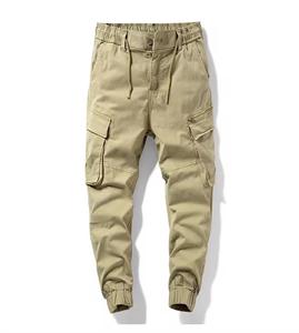 Pantalon cargo évasé vintage décontracté pour homme Jogger en polaire empilée 100% coton avec fermeture à la taille élastique Street Wear - Product Image 4