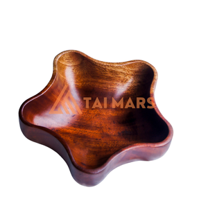 Hot Selling Solid Rubber <b>Wood</b> Fruit Plate <b>Star</b> Shape High Quality with Customized Logo for Parties - Product Image 3