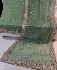 Salwar Kameez de style designer avec broderie Gota pour femmes, pour les occasions festives et nuptiales, vêtements de soirée, matière acrylique - Product Image 1