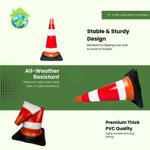Nouveau cône de signalisation routière en PVC orange durable 70 cm, résistant à la chaleur et aux fissures, marque SSBO, longue durée de vie, sécurité routière et de stationnement, garantie 1 an - Product Image 5
