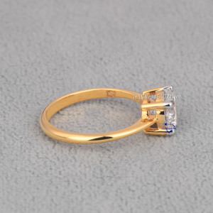 Meilleure bague en gros de haute qualité pour femmes bijoux étincelants en argent Sterling 925 Solitaire coupe ronde bague en diamant de laboratoire - Product Image 6