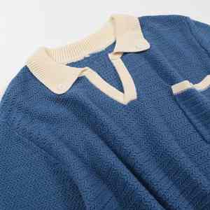 Jersey personalizado de alta calidad 100% algodón color sólido con bolsillo cuello vuelto manga corta para hombres camisa - Product Image 5