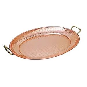 Plateau de service en cuivre design marteau élégant fait à la main outil de cuisine en métal décoratif pour thé café restauration rapide cadeau d'affaires de mariage - Product Image 1