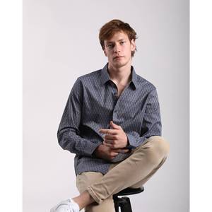 Camicia fantasia da uomo Slim Fit a maniche lunghe - Product Image 4