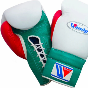 Gants de boxe à lacets Winning, blanc, vert, rouge, cuir véritable, gants d'entraînement professionnels pour la boxe, 8oz, 10oz, 12oz, 14oz, 16oz - Product Image 2