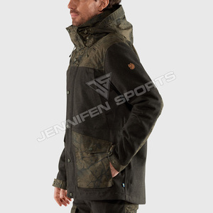 Chaqueta de Caza de Invierno para Hombre, de Lana/Poliéster, Sólida, de Manga Larga, Transpirable, Ropa de Exterior, Logotipo Personalizado, Resistente al Viento en el Cuello - Product Image 3