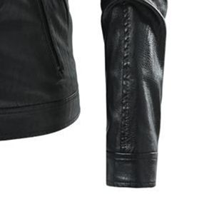 Veste en cuir de coupe régulière pour hommes de haute qualité Veste de mode en cuir d'épaisseur mince et chaude pour hommes - Product Image 6