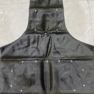 Delantal de peluquero impermeable con revestimiento protector de cuero a prueba de lejía para peluquero, bolsillos personalizables para mujeres/hombres, herramienta de cosmetología - Product Image 4
