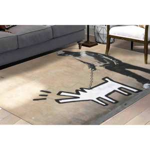 พรมลายสุนัขเห่าของแบงก์ซี่: พรมตกแต่งสไตล์สตรีทอาร์ต พรมพิมพ์ลาย พรมเนื้อนุ่มแบบไม่ทอ - Product Image 1